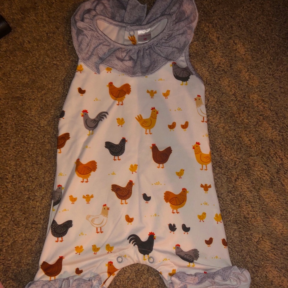 Rooster sleeveless romper 6m
